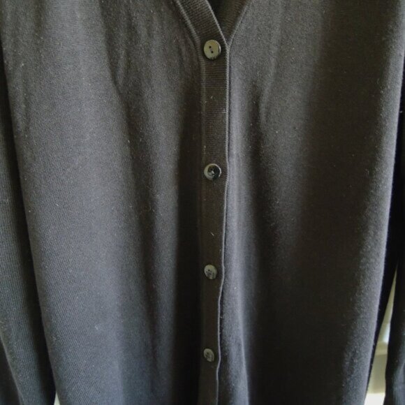 Pendleton Black Silk Cotton Cashmere Long Cardigan L - Picture 5 of 9